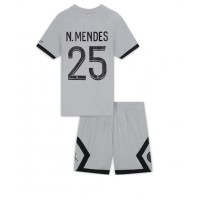 Paris Saint-Germain Nuno Mendes #25 Fotballklær Bortedraktsett Barn 2022-23 Kortermet (+ korte bukser)